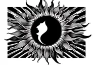 sun shining tattoo design idea