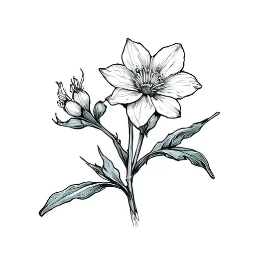Jonquil flower growing tattoo design idea