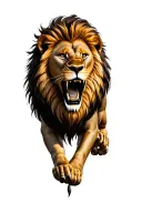 king lion roaring fiercely tattoo design idea