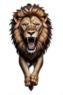 king lion roaring fiercely tattoo design idea