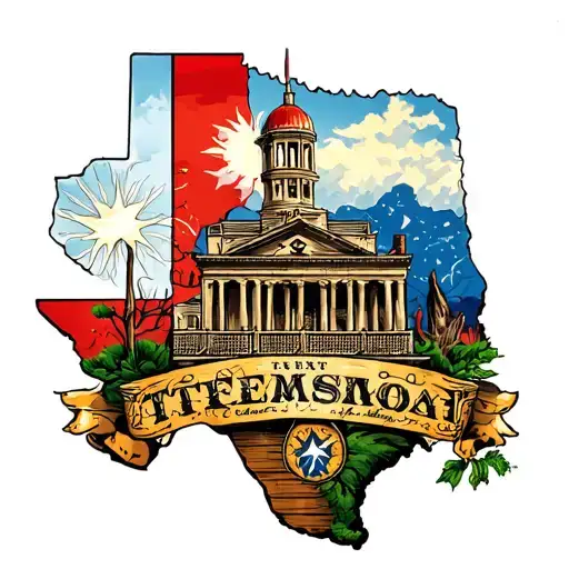 Texas historical landmarks tattoo design idea