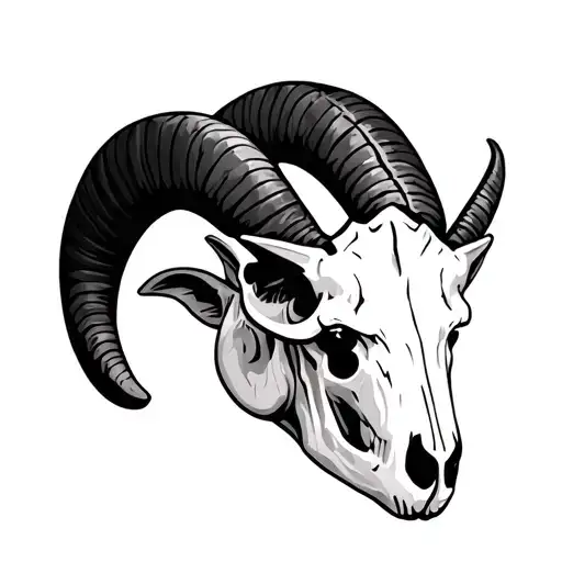 Bighorn Sheep Skull tattoo design idea