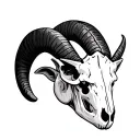 Bighorn Sheep Skull tattoo design idea