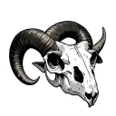 Bighorn Sheep Skull tattoo design idea
