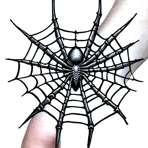 Spider Web Knee tattoo design idea