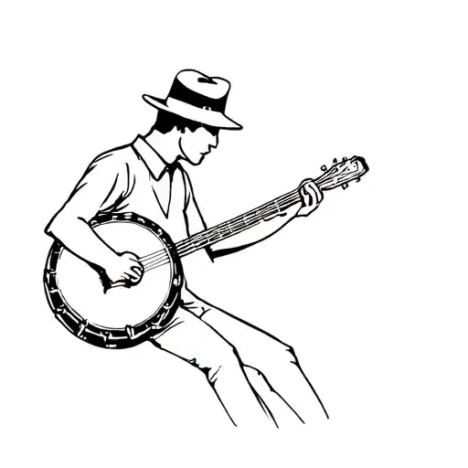 banjo player tattoo design idea