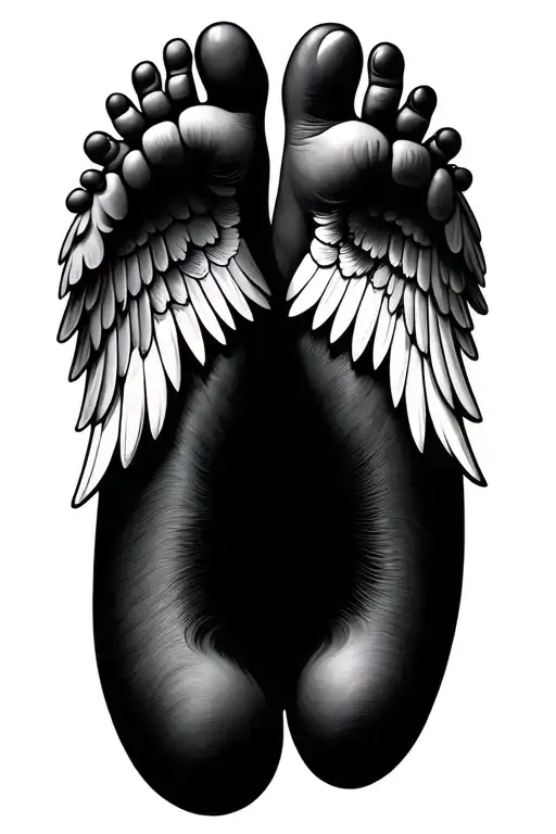 baby feet with wings  tattoo design idea