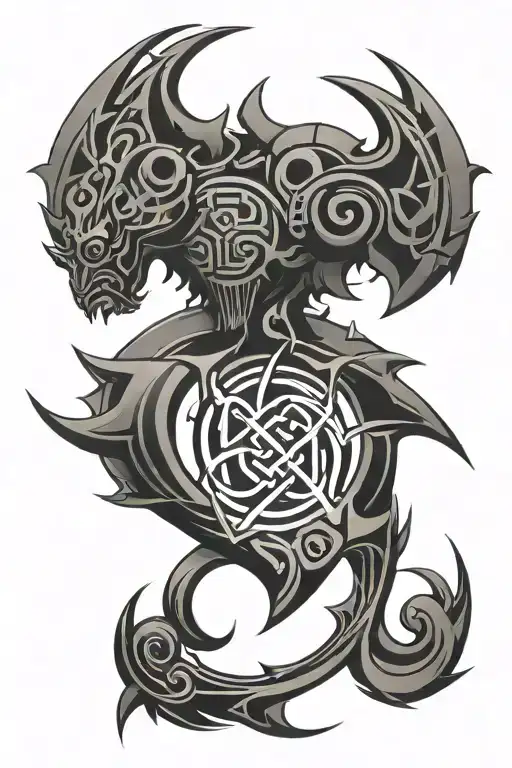 Cyber sigil tribal tattoo tattoo design idea