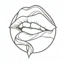 glass break with a lipstick kiss mark tattoo design idea