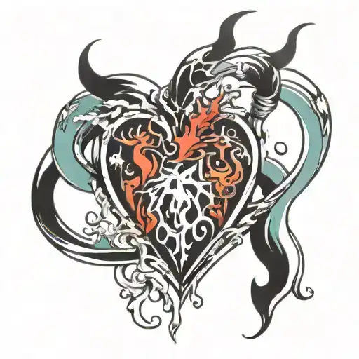 frozen heart abstract tattoo design idea