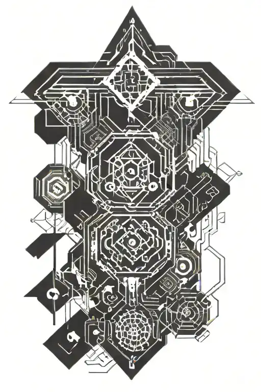 cyber sigilism tattoo tattoo design idea