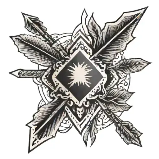 arrow with thumb prints in the middle  tattoo design idea