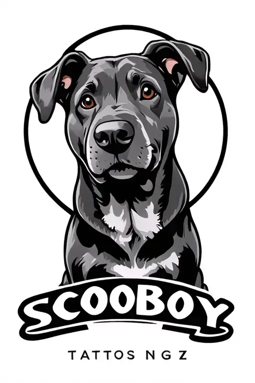 scooby name written tattoo design idea