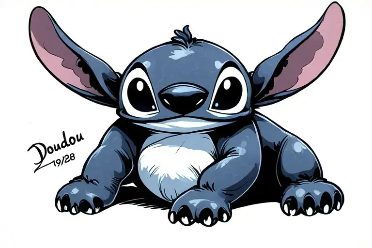 "Doudou 09/26/98" Stitch tattoo design idea