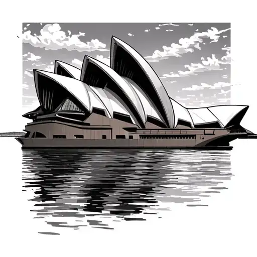Sydney Opera House with parkway drive tattoo design idea