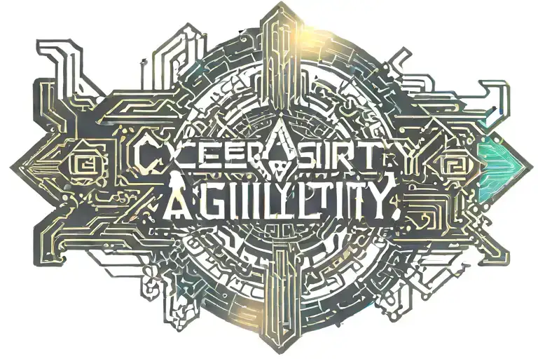 Lettering 'Cybersecurity Agility' tattoo design idea