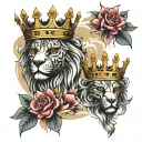 king and queen tattoo design idea