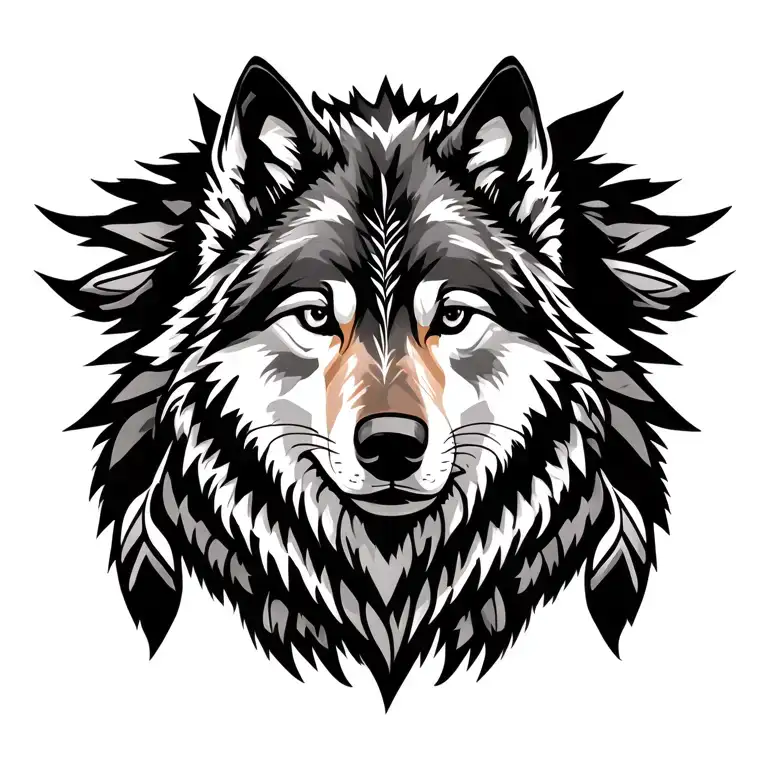 a tribal native american wolf tattoo tattoo design idea
