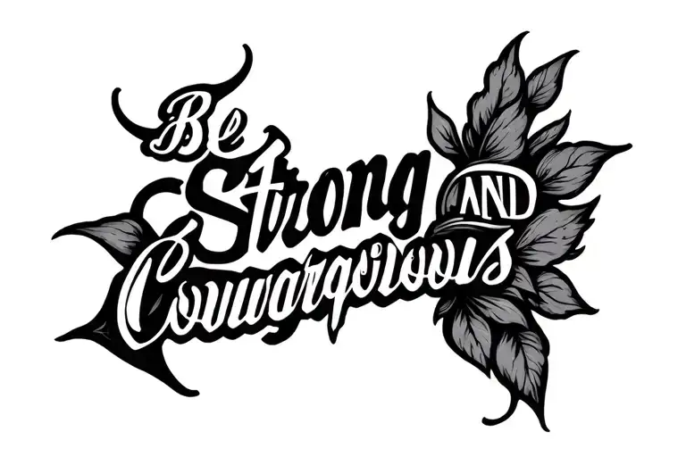 Be strong and courageous tattoo design idea