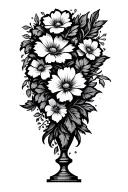 Trophy with floral pattern tattoo design idea