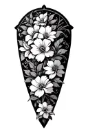 Trophy with floral pattern tattoo design idea