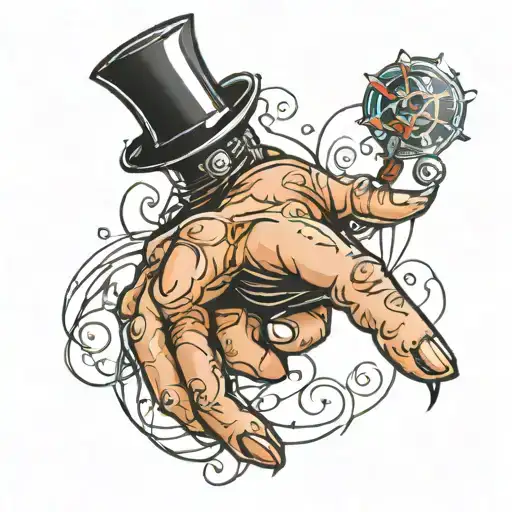 magician hand tattoo design idea