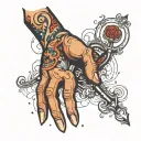 magician hand tattoo design idea