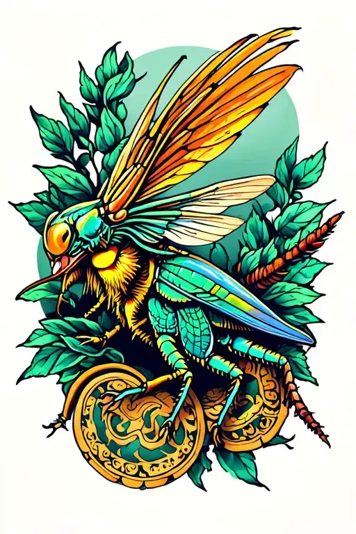 Locust tattoo design idea