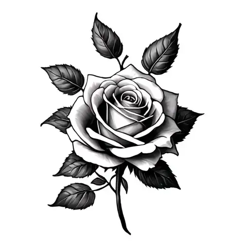 goth rose tattoo design idea
