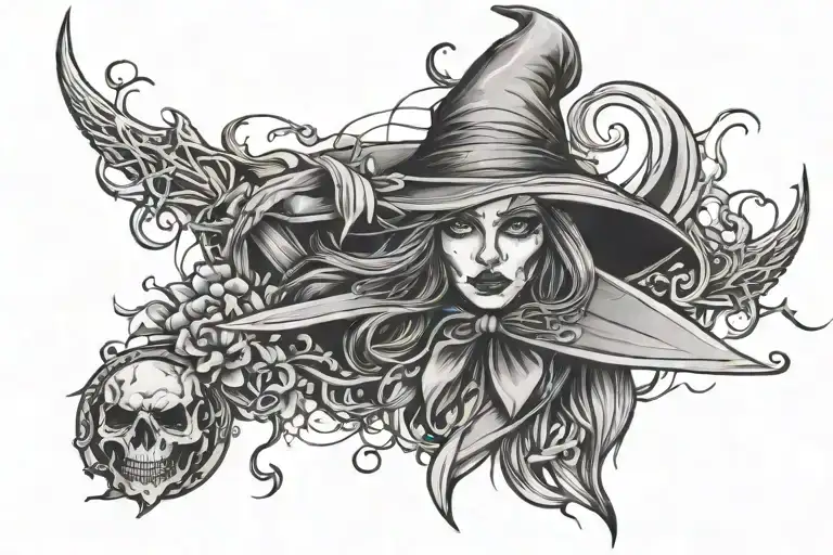 witchcraft tattoo design idea