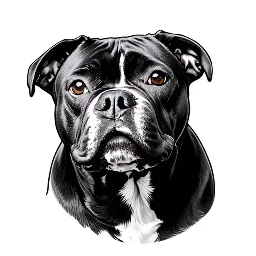 staffordshire bull terrier tattoo design idea