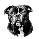 staffordshire bull terrier tattoo design idea