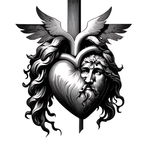 sacred heart of jesus tattoo design idea
