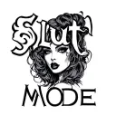 "Slut Mode" on button tattoo design idea