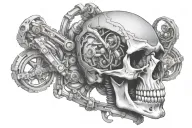 cyborg skeleton tattoo design idea
