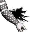 patriotic arm sleeve tattoo design idea