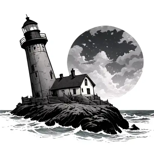 bioshock lighthouse line drawing  tattoo design idea