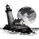 bioshock lighthouse line drawing  tattoo design idea