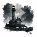 bioshock lighthouse line drawing  tattoo design idea
