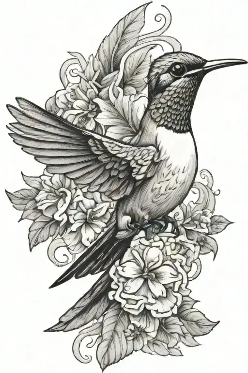 peruvian colibri tattoo design idea