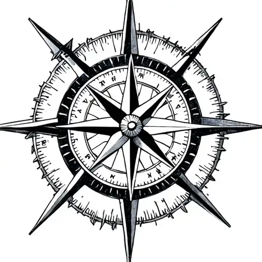 Nautical Star Compass tattoo design idea
