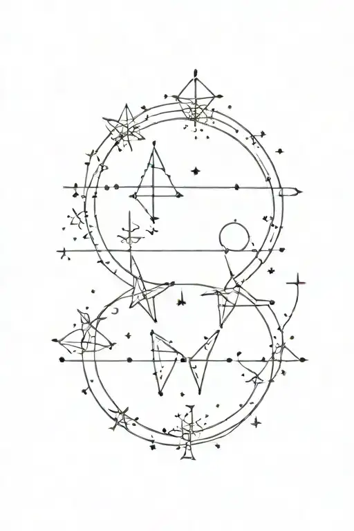 Pisces and libra constellation tattoo design idea
