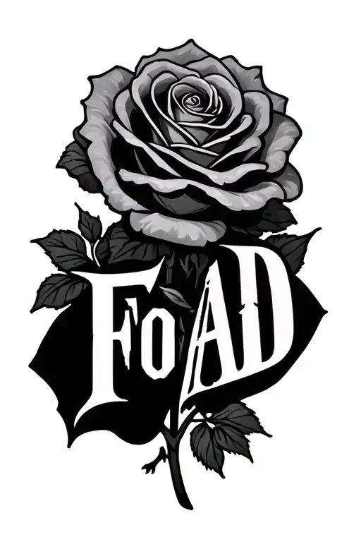 "FOAD" rose tattoo design idea