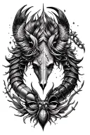 Create tattoo design that combines the symbols of Sagittarius as a father, Scorpio as a mother, and Cancer as a daughter tattoo design idea