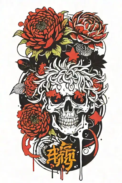 A chrysanthemum with a stem that has the words "it is what it is" tattoo design idea