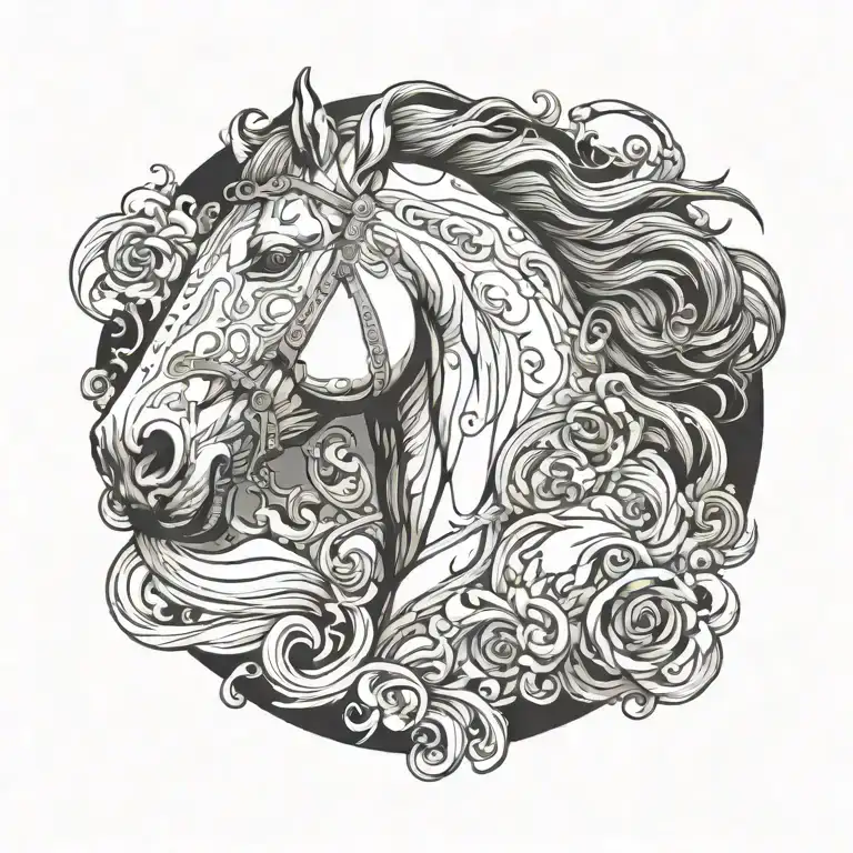 Crazy Horse tattoo design idea