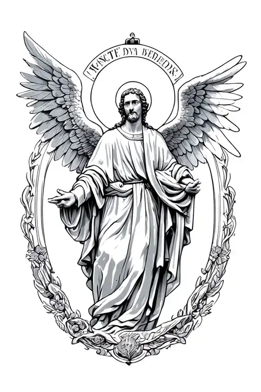 St Benedicts Medal and Archangel Michael tattoo design idea