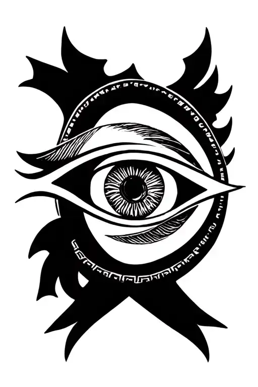 ankh sign with eye of Horus tattoo design idea