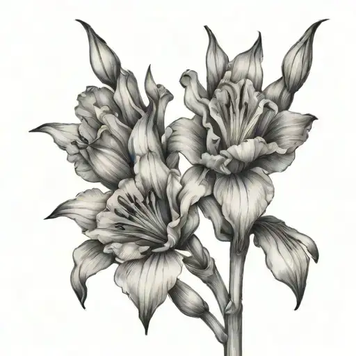 Gladiolus Fine Line tattoo design idea