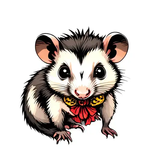 cute possum tattoo design idea